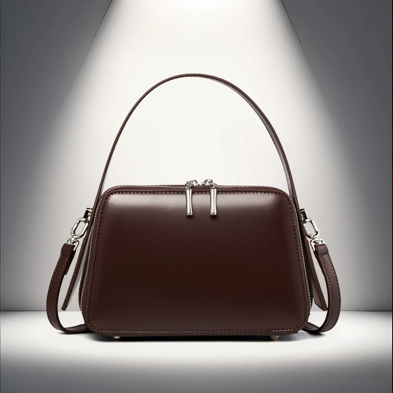 

Luxury leather designer women's box bag, business simple casual fashionable cowhide handbag, shoulder crossbody bag, women's bag