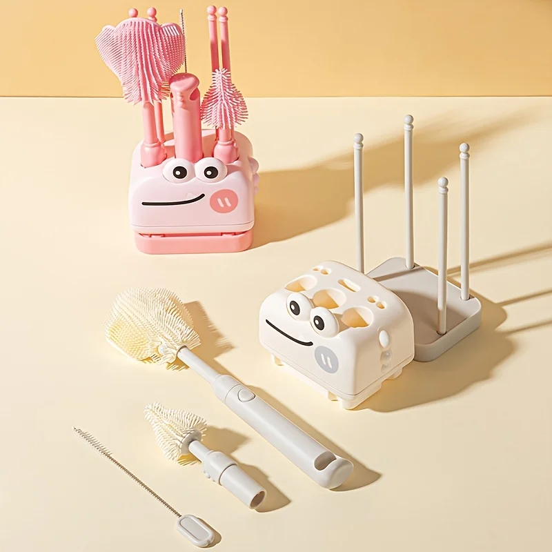 escova-de-silicone-8-em-1-com-estojo-portatil-e-escorredor-para-limpeza-de-mamadeiras-canudos-e-bicos-acessorio-essencial-para-alimentacao-de-bebes-em-viagens-casa-e-atividades-ao-ar-livre