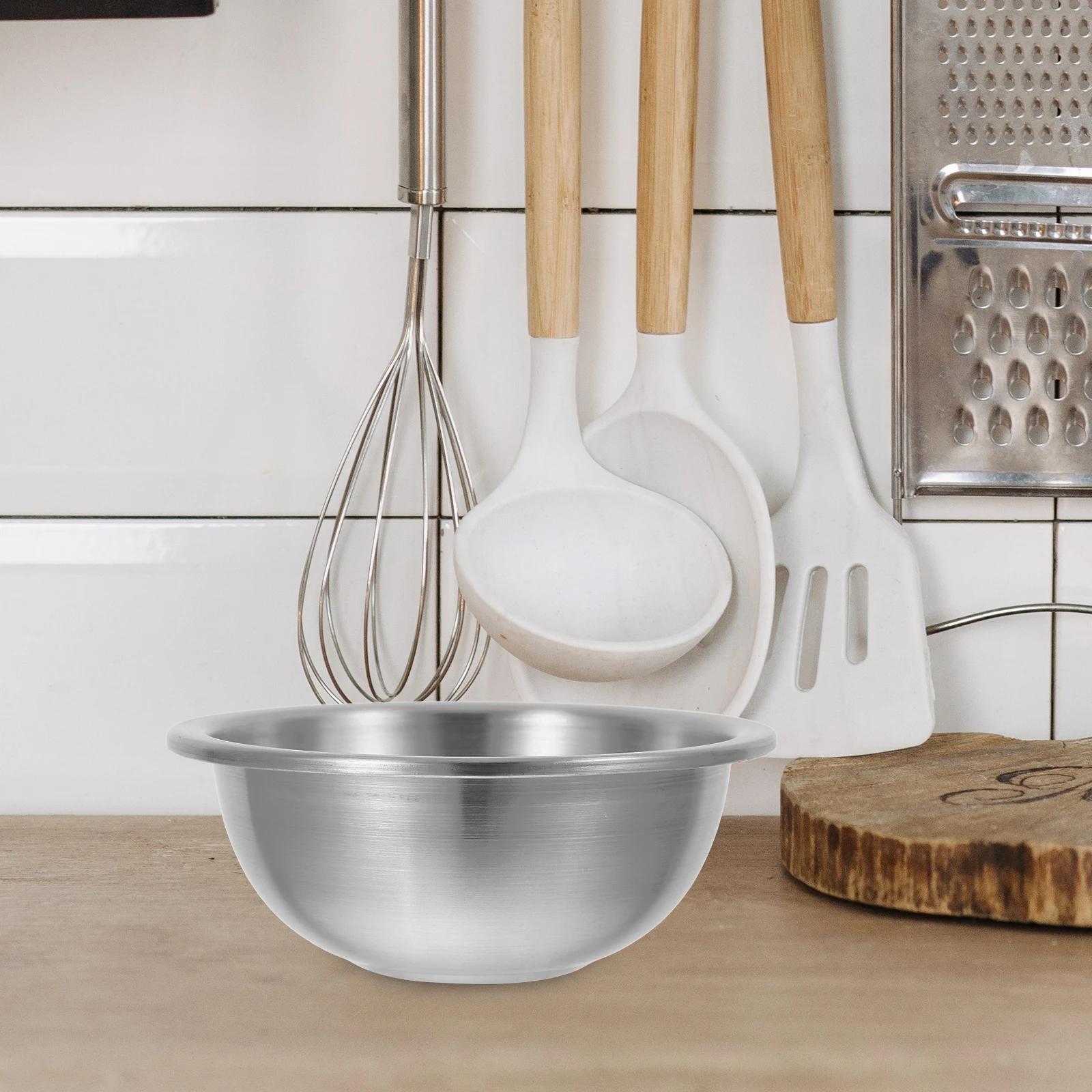 

Stainless Steel Mixing Bowl Set 14Cm Large Capacity Heavy Duty Non-Slip Nesting Soup Pot Food Container Kitchen Refrigerator