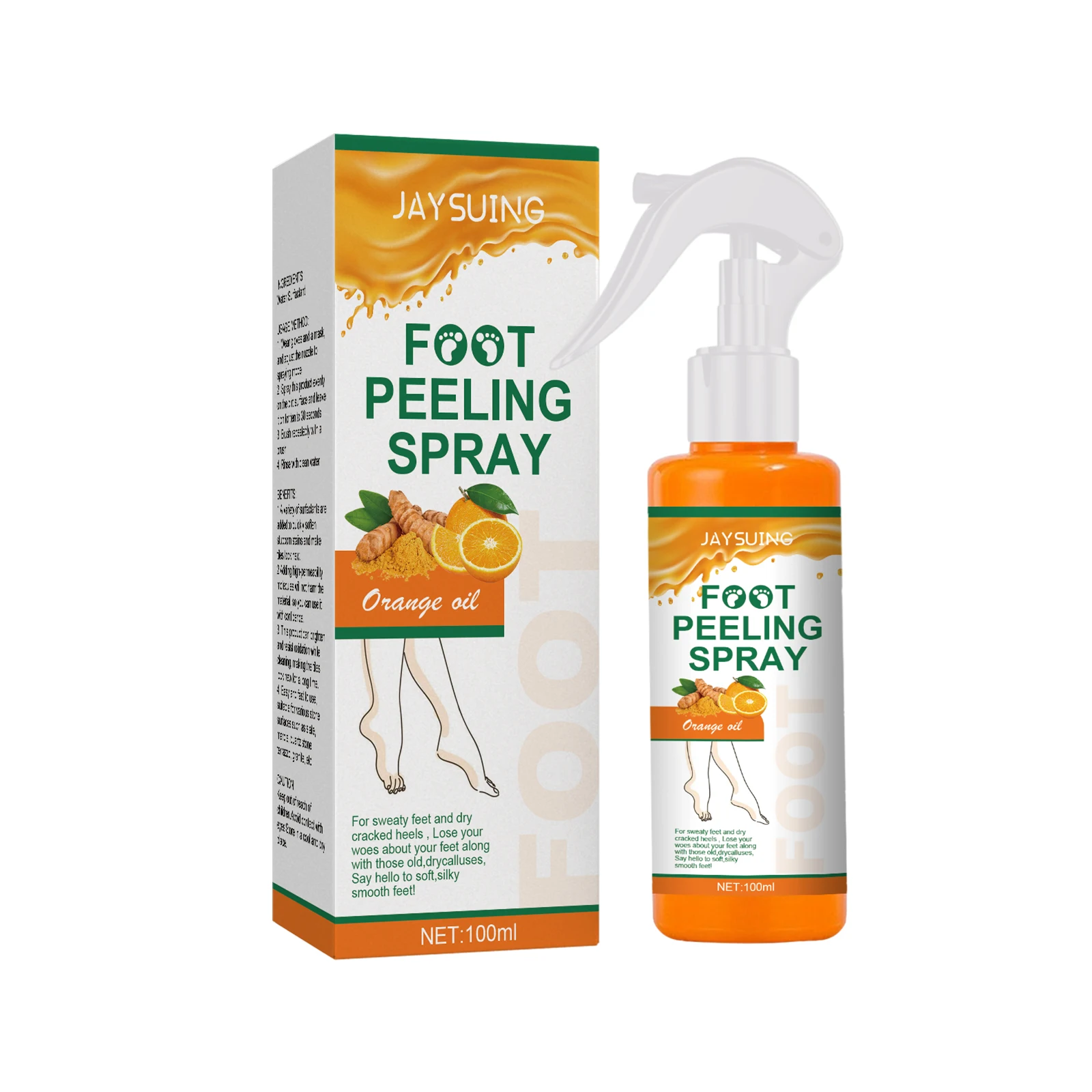 JAYSUING Foot Exfoliating Spray Feet Calluses Dead Skin Remover Drying Exfoliating Heel Cracked Repair Moisturize Foot Peeling