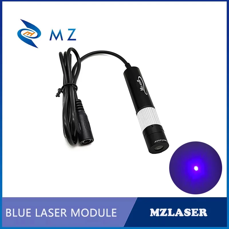 TTL PWM Blue Violet Dot Laser Diode Module Compact Adjustable Focusing D16mm 405nm 5V Spot Laser With Bracket And Power Supply