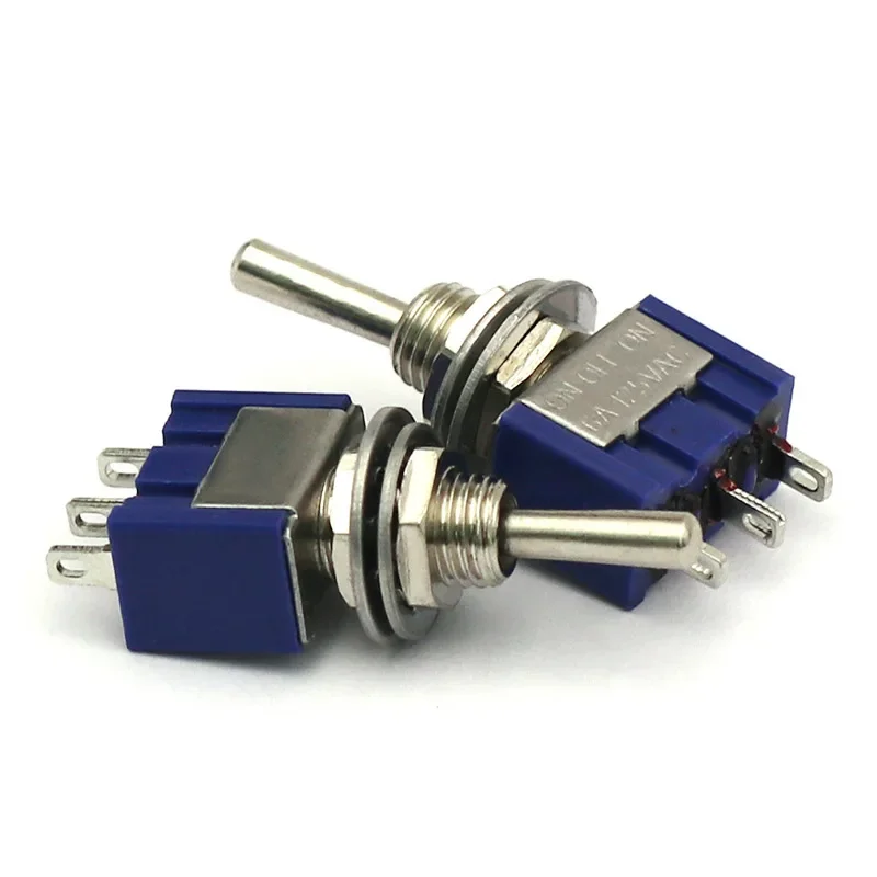 5Pcs Toggle Switch ON-OFF/ON-OFF-ON 3/6 Pin 2/3 Position Latching MTS-102 103 202 AC 125V/6A 250V/3A Power Button Switch Car