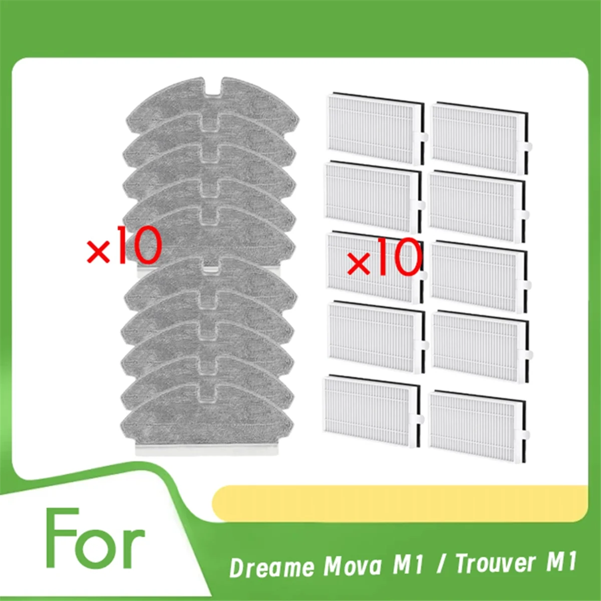 

A71Z 20 Pcs Filter and Cloth for M1 / Trouver M1 Sweeping Robot Cleaner Parts Replacement
