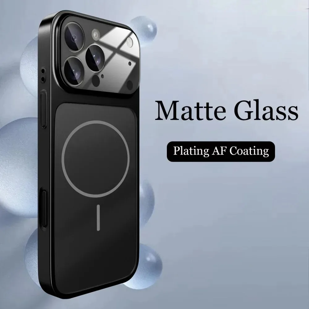 Modische matte Nano-Glashülle für iPhone 17, 16, 15, 14, 13, Pro Max | Plus 17-Air-Magnetrüstungshülle für kabelloses Magsafe-Laden – Detail 8