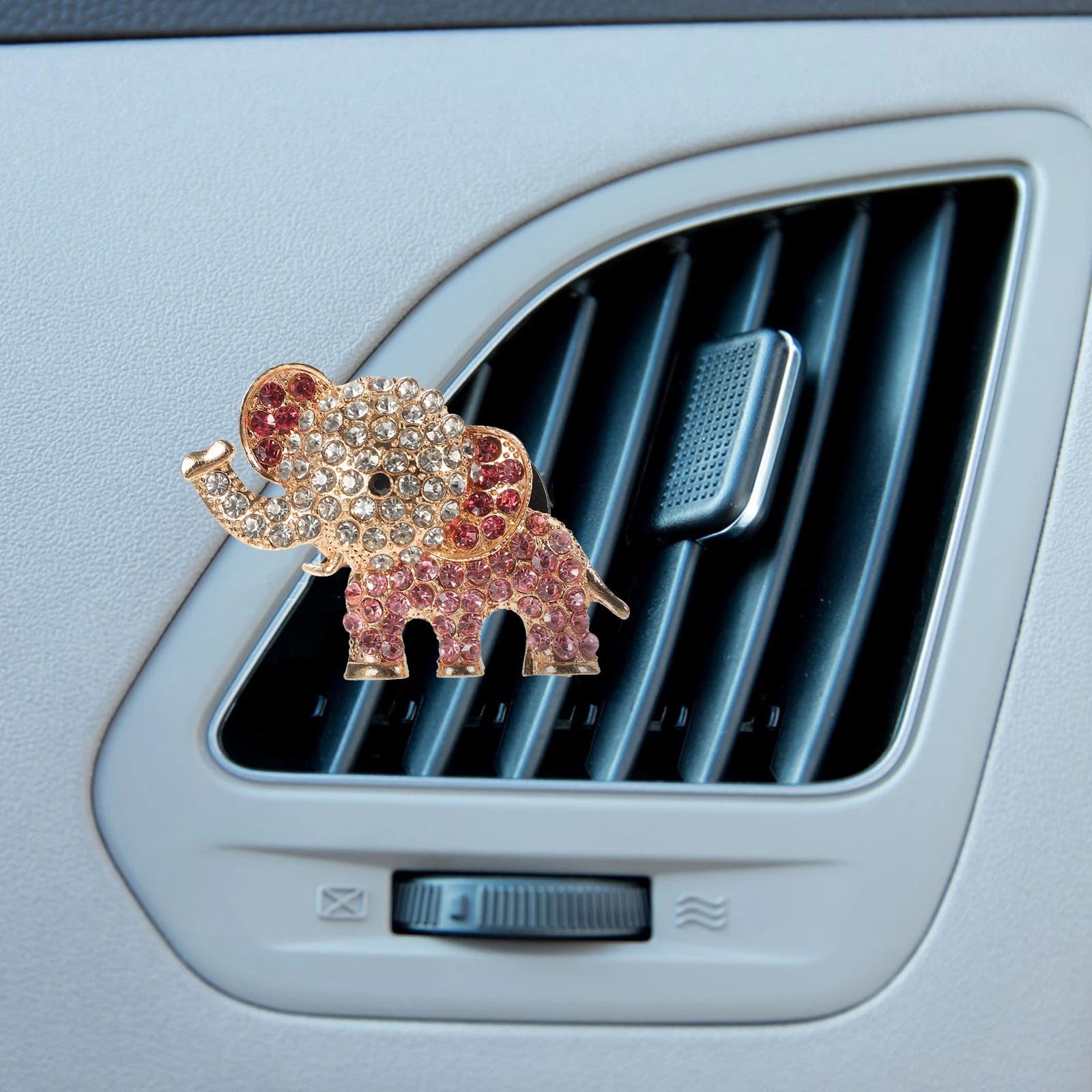 

Diamond Mounted Elephant Car Aromatherapy Diffuser Air Freshener Clip Corrosion Resistant Durable Fragrance Perfume Auto