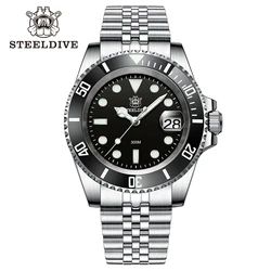 STEELDIVE-Montre à quartz Water mesurost SD8205 pour homme, montre-bracelet de luxe, 300m, 30 bars, étanche, sports de natation, plongée rétro, Swiss Shoous