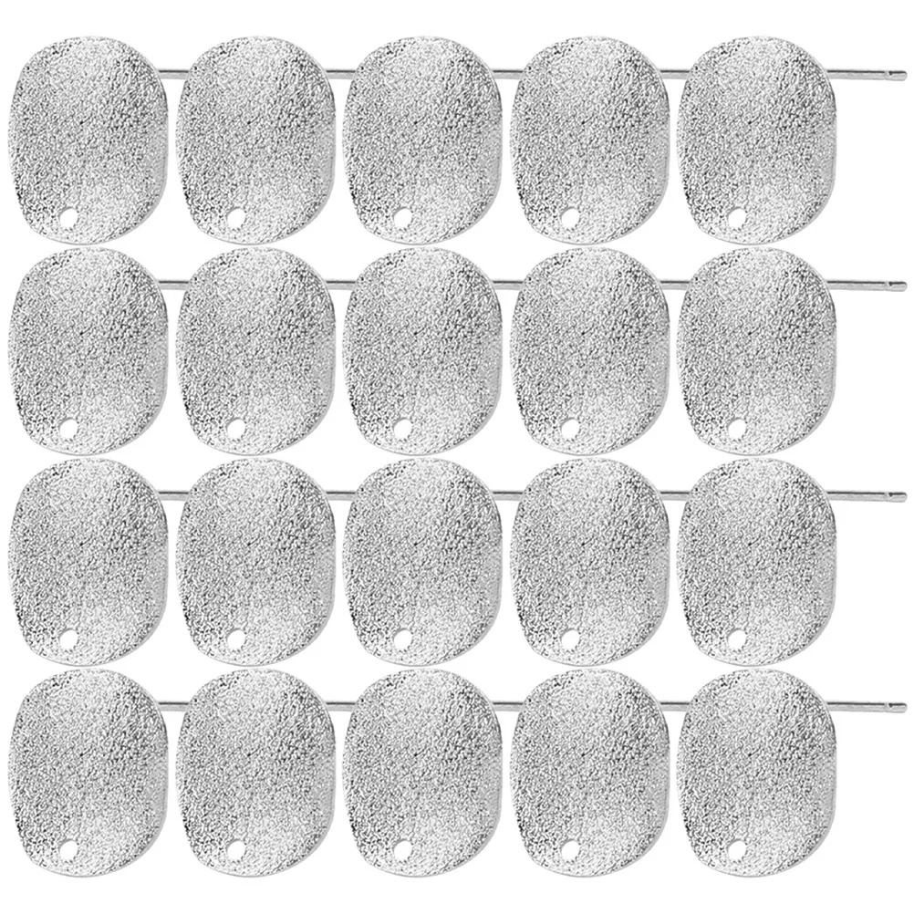 30 peças pino de orelha redondo com furo acessórios de joias diy bandeja de brincos moldura bandejas em branco base de almofada plana