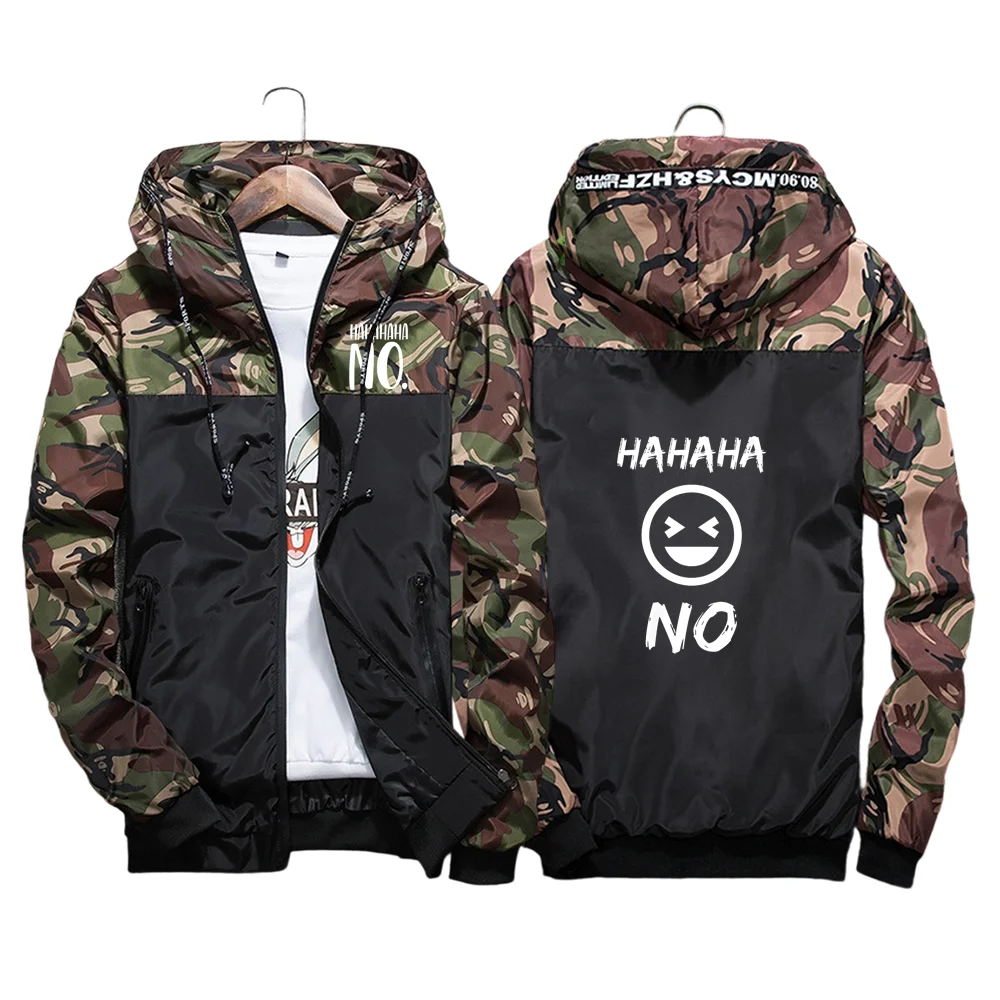 

2023 весенне-осеннее мужское повседневное пальто с капюшоном в минималистском стиле Hahaha без логотипа с принтом, камуфляжная куртка с цветными блоками, толстовки