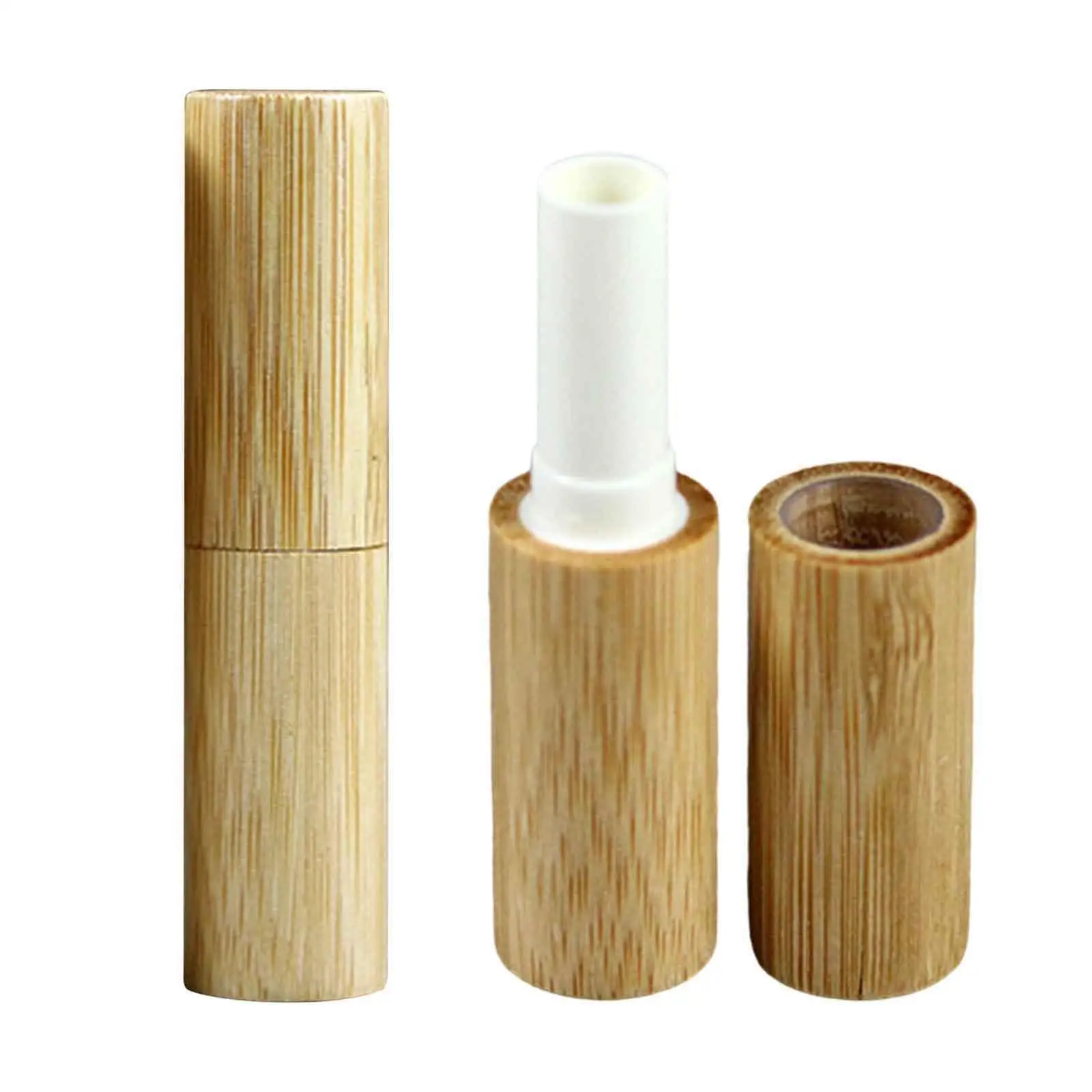 2x Lip Glosses Tubes Containers Empty Bamboo Shell Lip Glosses Containers