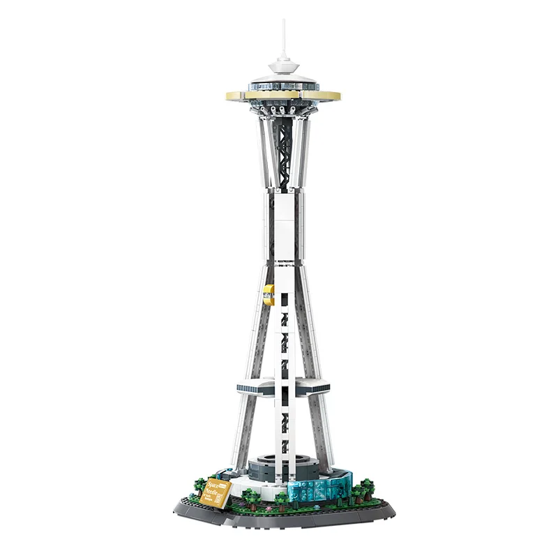 5238 monumentos del mundo, bloques de construcción StreetView Seattle Space Needle, juegos de construcción, juguete de construcción Compatible con marca líder