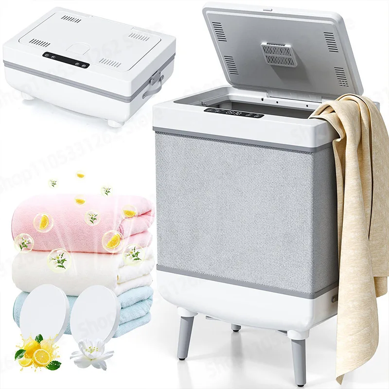 Foldable Towel Warmer Bucket 35L, LED Display Heating Barrel with Drying Function, Child Lock and Hook for Bathroom