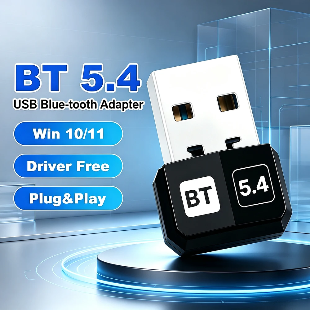 Bluetooth 5.4 USB Adapter Mini Blue-tooth Transmitter Receiver For Laptop PC Keyboard Headphone Audio