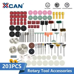 XCAN Kit de accesorios para herramientas rotativas, banda de lijado, papel de lija, hoja de sierra de corte de Metal, Portabrocas para herramienta rotativa Dremel