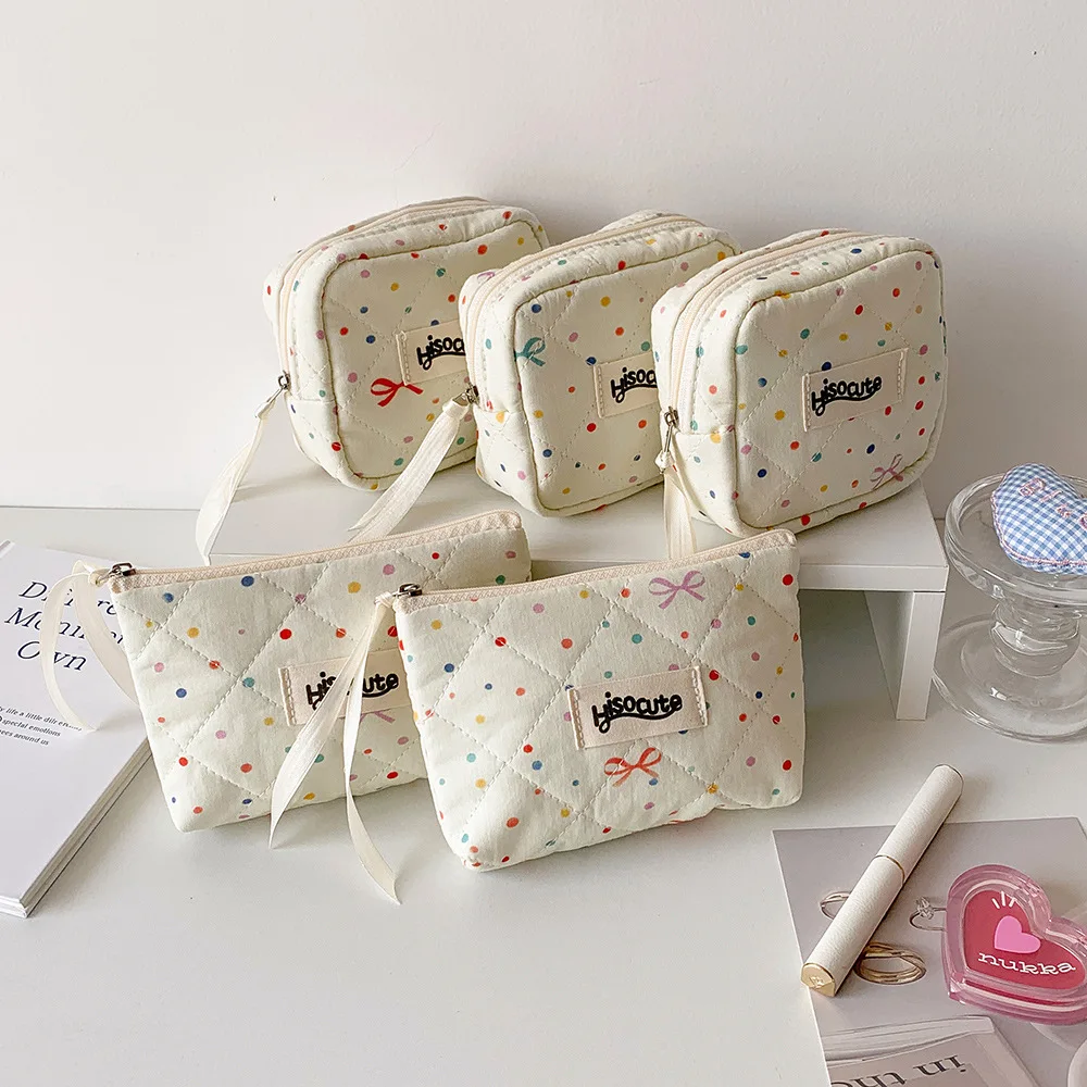 

Girl Rainbow Dot Sanitary Pad Pouch Bow Ribbon Sanitary Pads Organizer Small Cosmetic Bag Woman Makeup Bag Coin Purse Coin Pouch