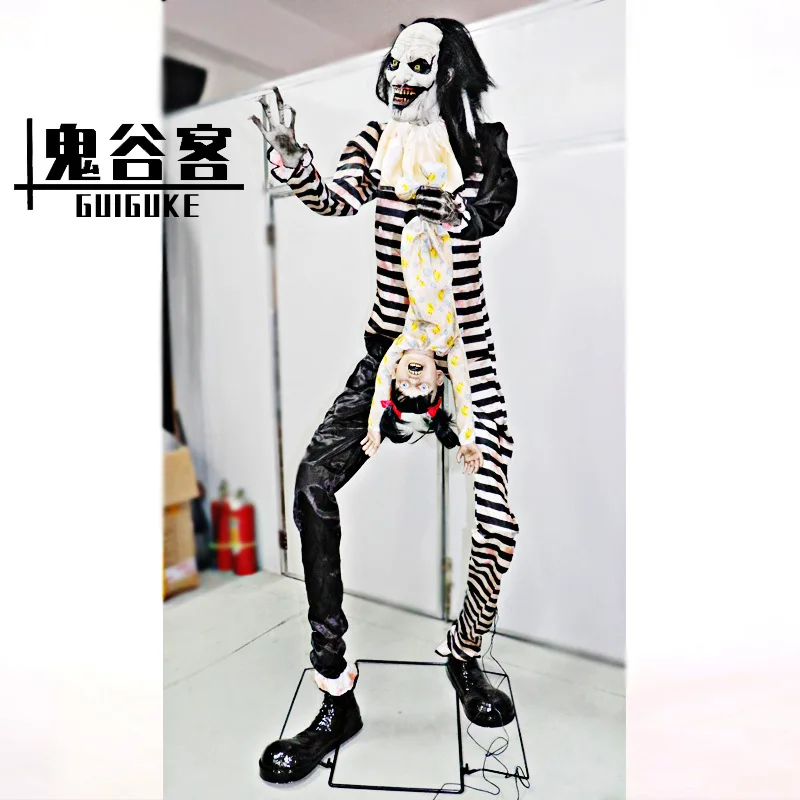 Cross-border Halloween Standing Electric Induction Mechanical Props Haunted House Secret Room Bar Decoration Catch Baby Clown