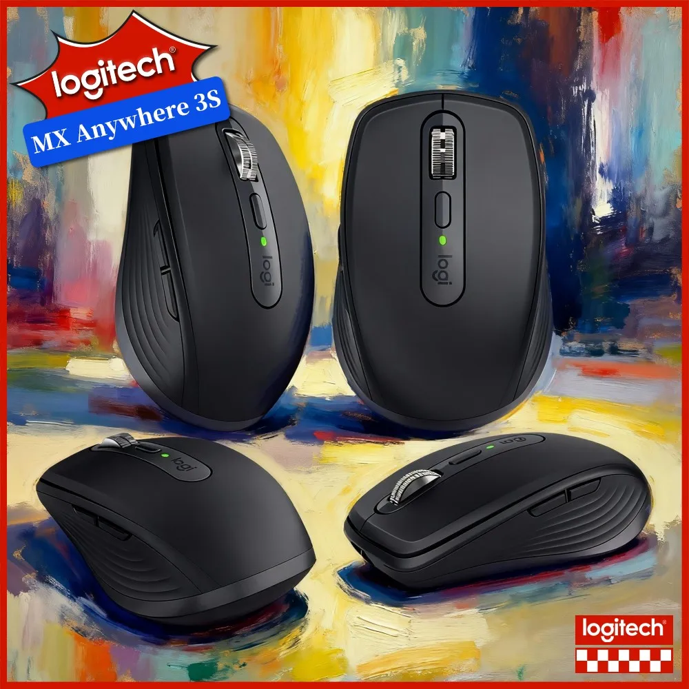 Precision Logitech MX Anywhere 3S Mouse - 8K DPI Glass Tracking, Magspeed Hyper-Scroll, USB-C Charging, Office & Travel Use