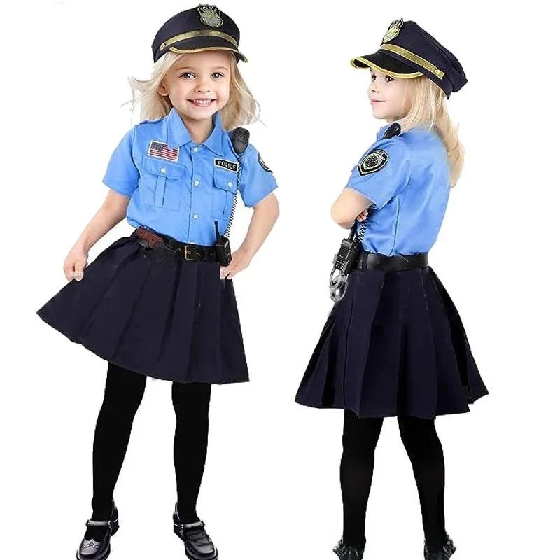 New loween Police orm Women's Children's Firefighter Pilot Suit Doctor Costume Children's Role-play Outfit
