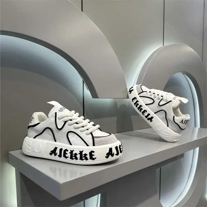 

Осенние кожаные туфли на толстой подошве с низким берцем и мягкой подошвой на шнуровке в Корейском стиле, удобная мужская обувь для спорта и отдыха