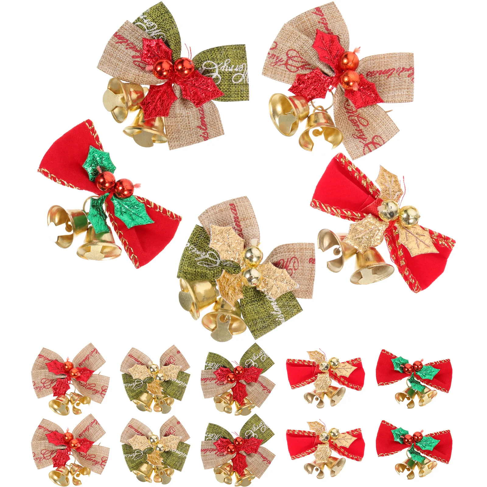 

25 Pcs DIY Accessory Christmas Tree Decorative Bell Scene Pendants Small Craft Bells