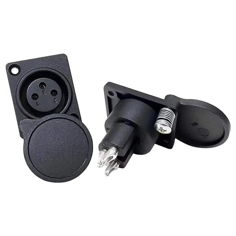 

5/20PCS XLR Connector 3Pins Audio/Video panel mount Dustproof Charging Port Microphone XLR female socket with protecting cover