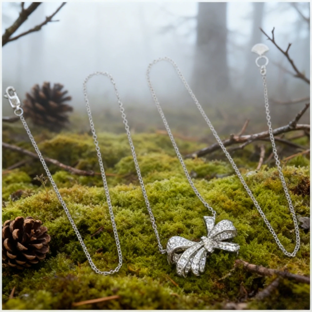 

Европейские ювелирные изделия с бантом и кристаллами, кулон, ожерелье высшего качества, женский дизайнер, изысканные подарки, трендовые модные украшения
