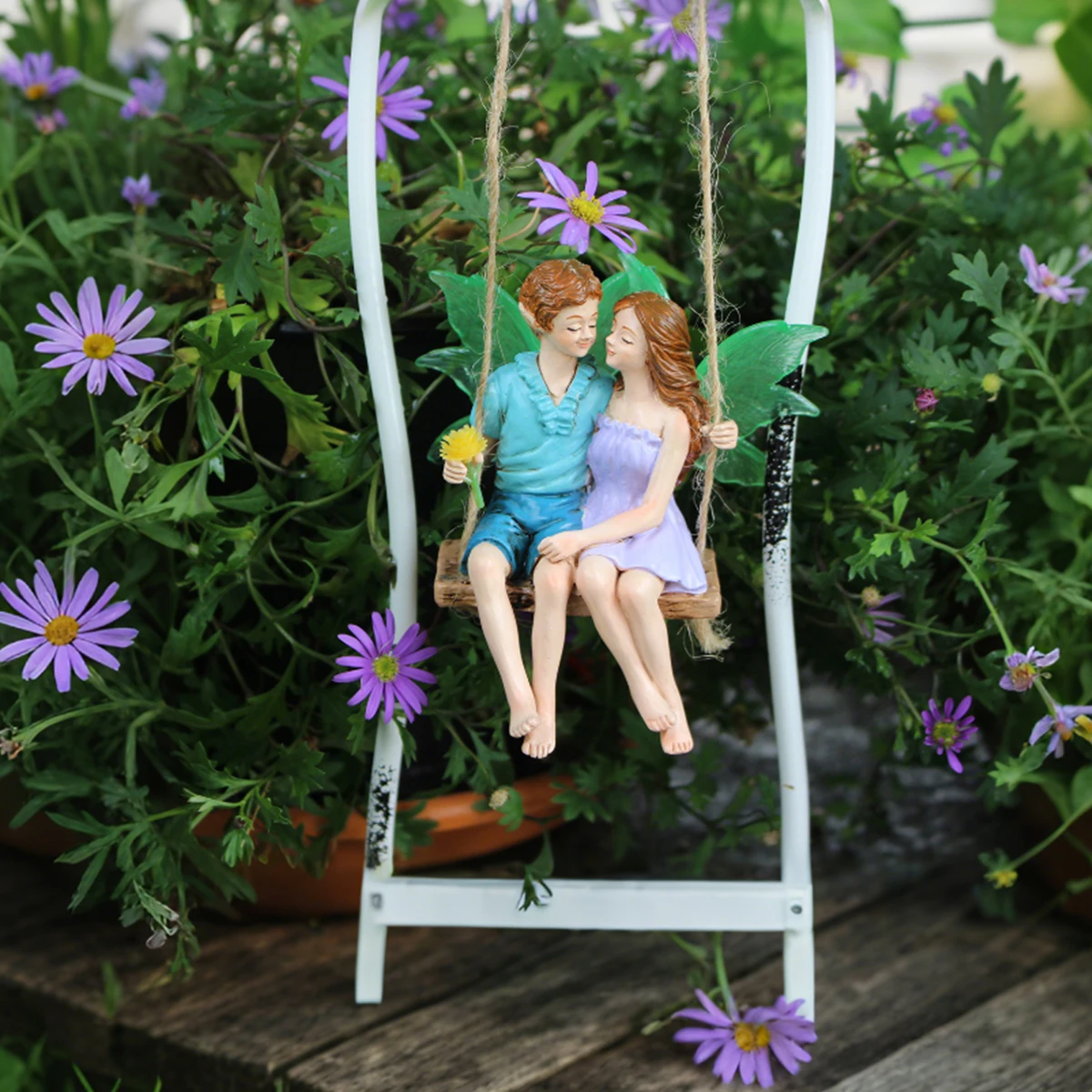 1pcs Night Light Wings Swing Elf, Valentine\'s Day Gift, Outdoor Garden Bonsai Decoration Pendant, Fluorescent Effect, Handmade R