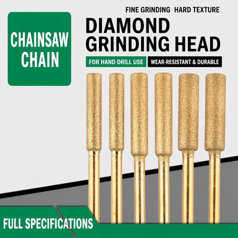 Diamond Chainsaw Sharpening Bits 4.0mm 4.8mm 5.5mm Chain Saw Grinding Burr Rotary File for Electric Drill Chainsaw Sharpener Too