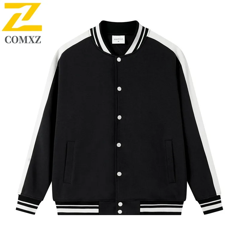 

COMXZ 2025 Men's Baseball Jacket Spring Autumn Oversize Casual Trendy Loose Fit Lightweight Breathable Coat