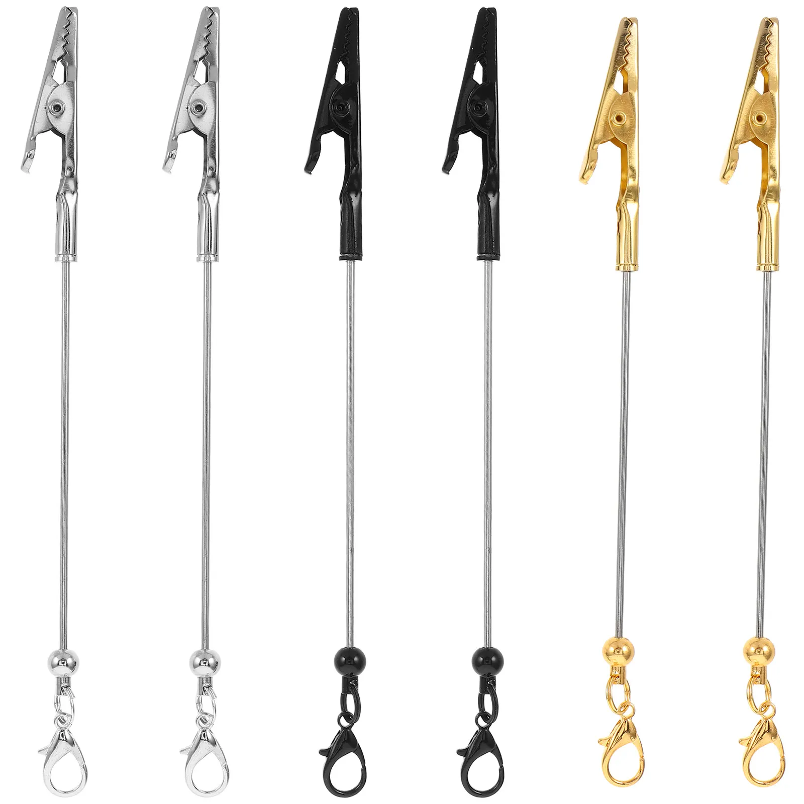 6Pcs Metal Alligator Clip Keychain Memo Holder Business Card Clip Note Organizer Desktop Photo Stand Portable Office Accessory