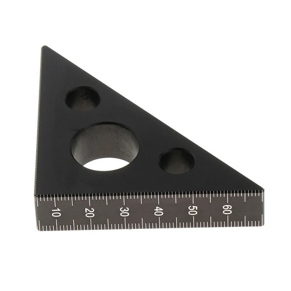 45/90 Degree Ruler Aluminum Alloy Triangle Ruler Large Measuring Range Small Size Accurate Scale Convenient To Use