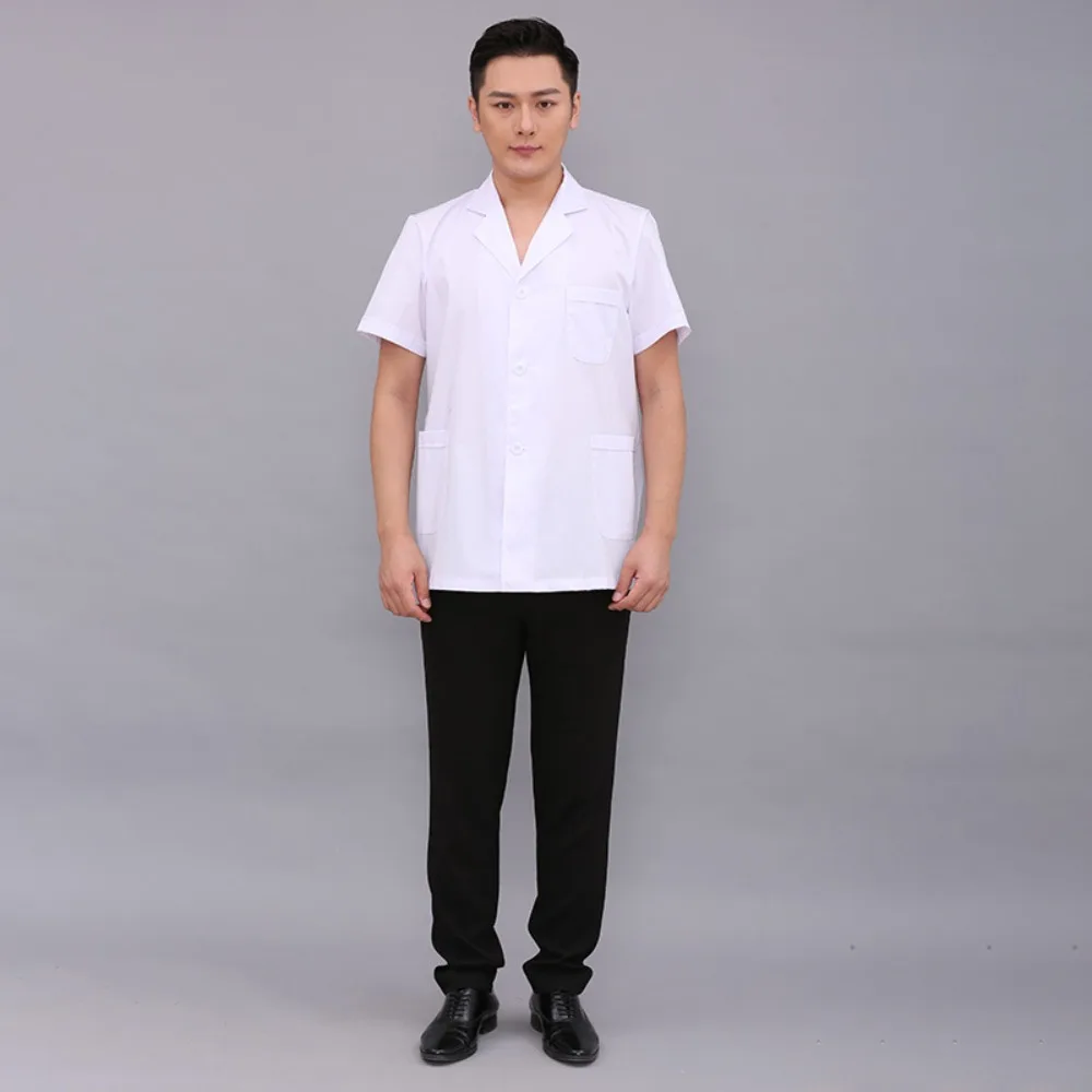 

White Coat Nurse Short Doctor Work Clothes Nurse Uniform Summer Top Half Body Short Sleeve Doctor Uniform