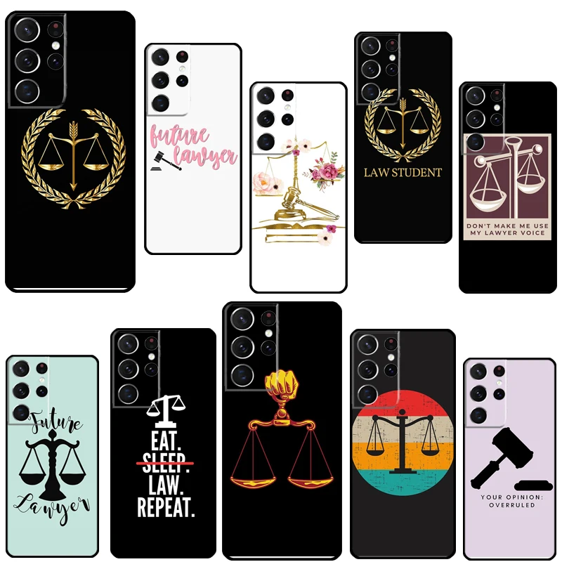 Lawyer Judge Pattern Art Phone Case For Samsung Galaxy S23 S22 Ultra Note 20 10 S8 S9 S10 Plus S20 FE S21 FE Cover