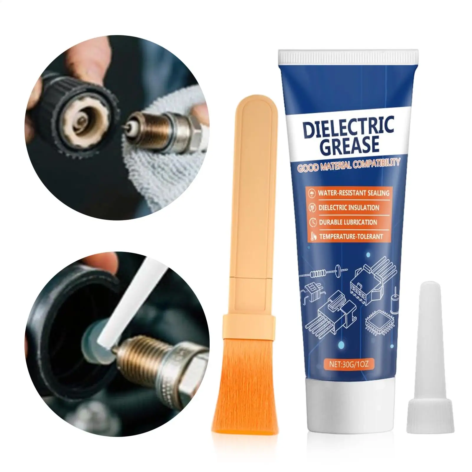 Wheel Bearing Grease Automotive Lubricant With Brush Dielectric Grease Marine Dielectric Grease For Trailer RV Truck 30g
