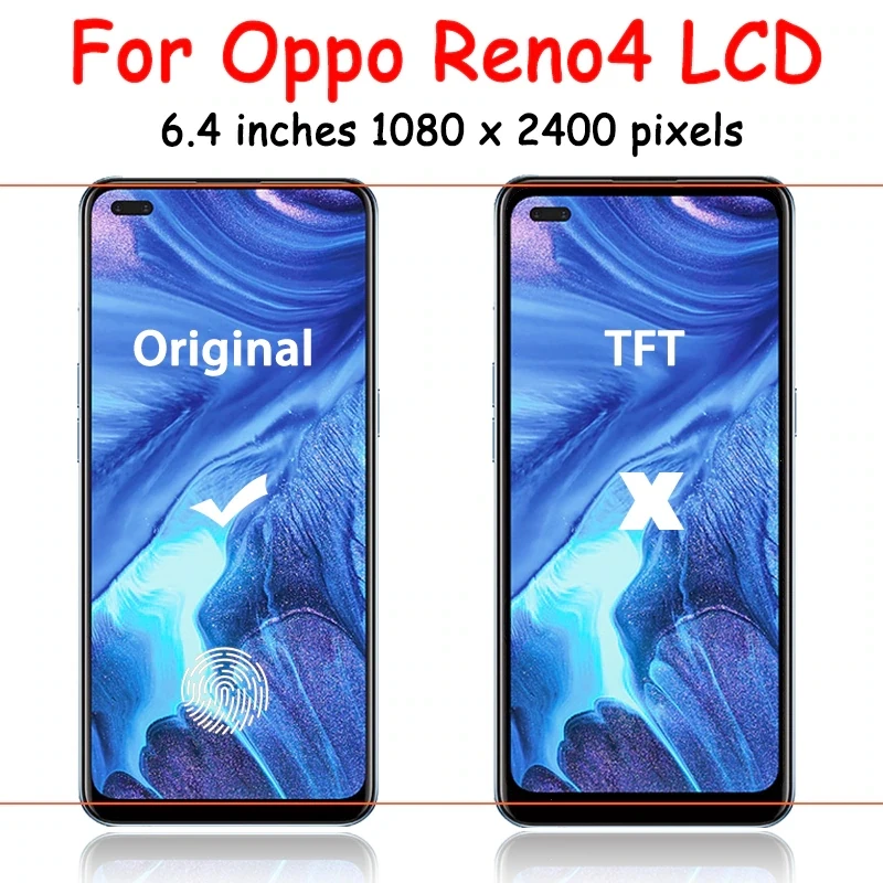 LCD For OPPO Reno 4 5G PDPM00 PDPT00 CPH2091 LCD Display Touch Screen Digitizer Assembly For OPPO Reno4 4G Reno 4 CPH2113