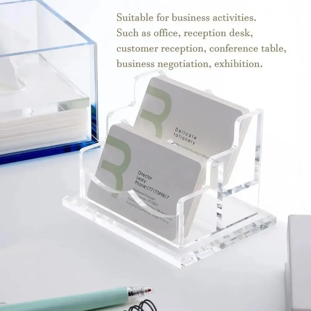 

Vertical/Horizontal Acrylic Business Card Holders Clear Multiple Name Card Display Stand Sturdy Stable Business Card Case Home