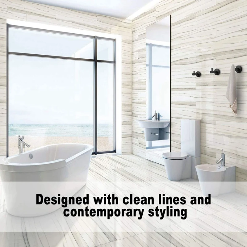 Towel Hook, Bathroom Towel Hooks, Black Coat Hooks, Bathroom Hardware Accessories, Matte Towel/Closet Hook, 2 Pieces