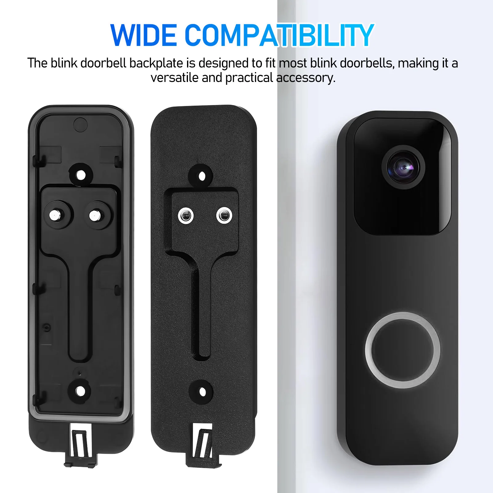 

Blink Backplate Durable Plastic Mount Compatible Most Doorbells Easy Installation Sleek Design Doorbell Camera Mount Accessories