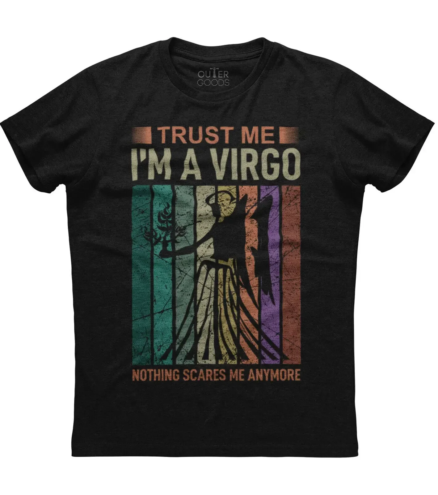 

I'm A Virgo Nothing Scares Me. Retro Zodiac Birthday Gift T-Shirt. Summer Cotton O-Neck Short Sleeve Mens T Shirt New S-3XL