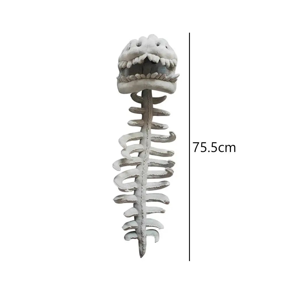 Funny Plush Dinosaur Skeleton Costume Headpiece - Cosplay Party Outfit with Exoskeleton Design Dinosaur Suit Christmas Gift