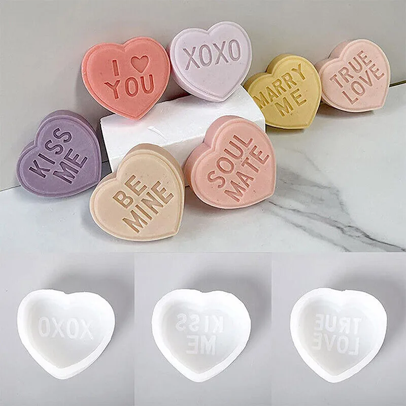 Confessione amore inglese amore cuore sapone stampo in Silicone cottura Flip Jelly Cake fai da te aromaterapia candela decorazione stampo