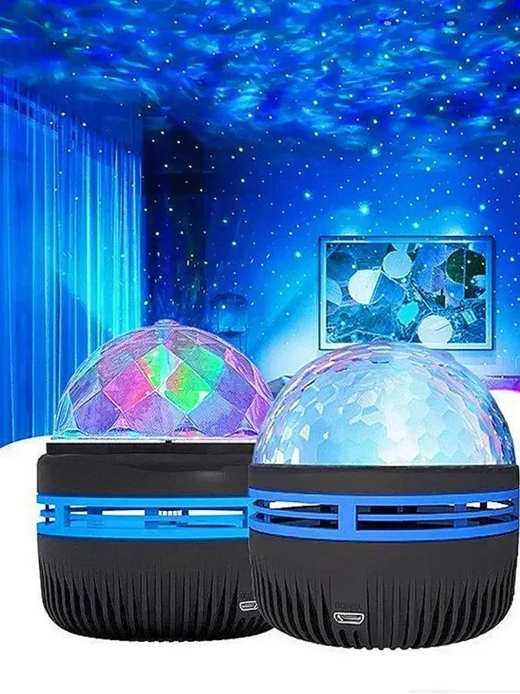 قطعة واحدة من جهاز عرض موجة المحيط، مع أنماط 7 ألوان وجهاز تحكم عن بعد، يعمل بمنفذ USB للمسرح المنزلي لغرفة النوم والسقف وديكور الغرفة