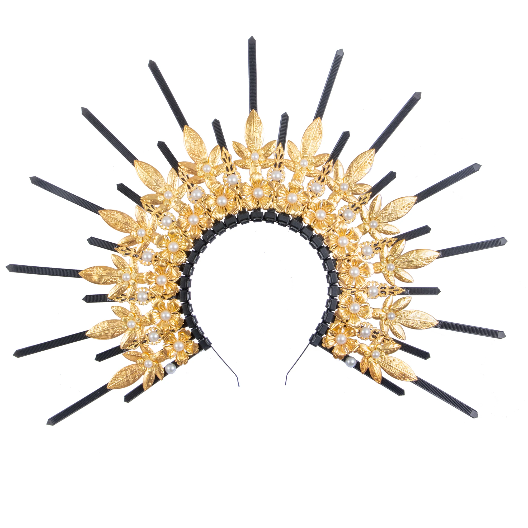 

Mary Halo Crown Headband black Spiked Zip Tie Halo Crown Women Goddess Headpiece Finished Halloween Lolita Headwear