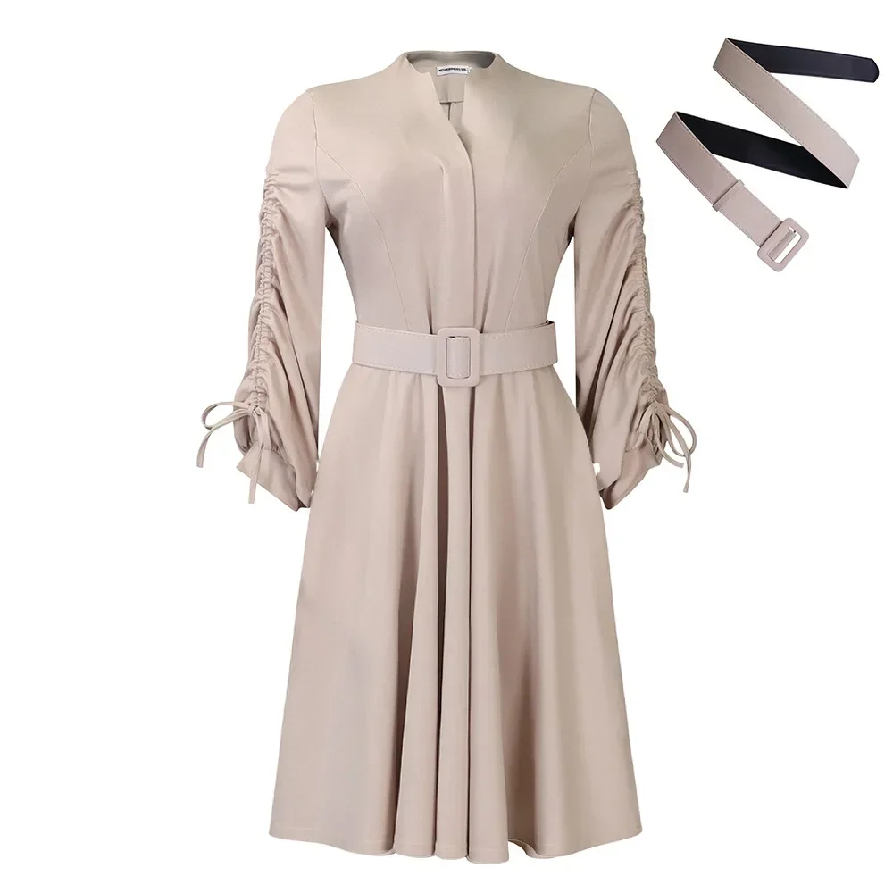 女性のためのアフリカのダシキドレス,長袖,Vネック,オフィス,ミドル丈,エレガントな服,春のファッション,2022