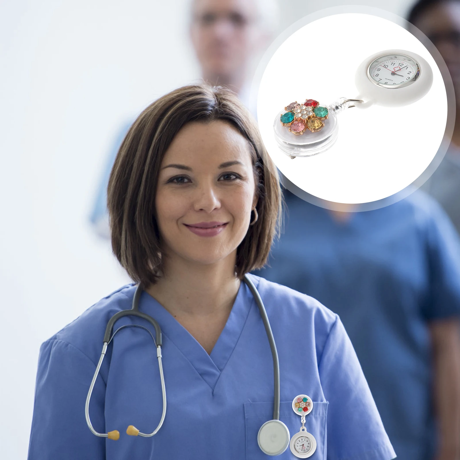 

Women Pocket Nurse Retractable Hanging Nurses Watch Durable Cartoon Nurse Fob Watch For Nurses Doctors Gift Practical Durable