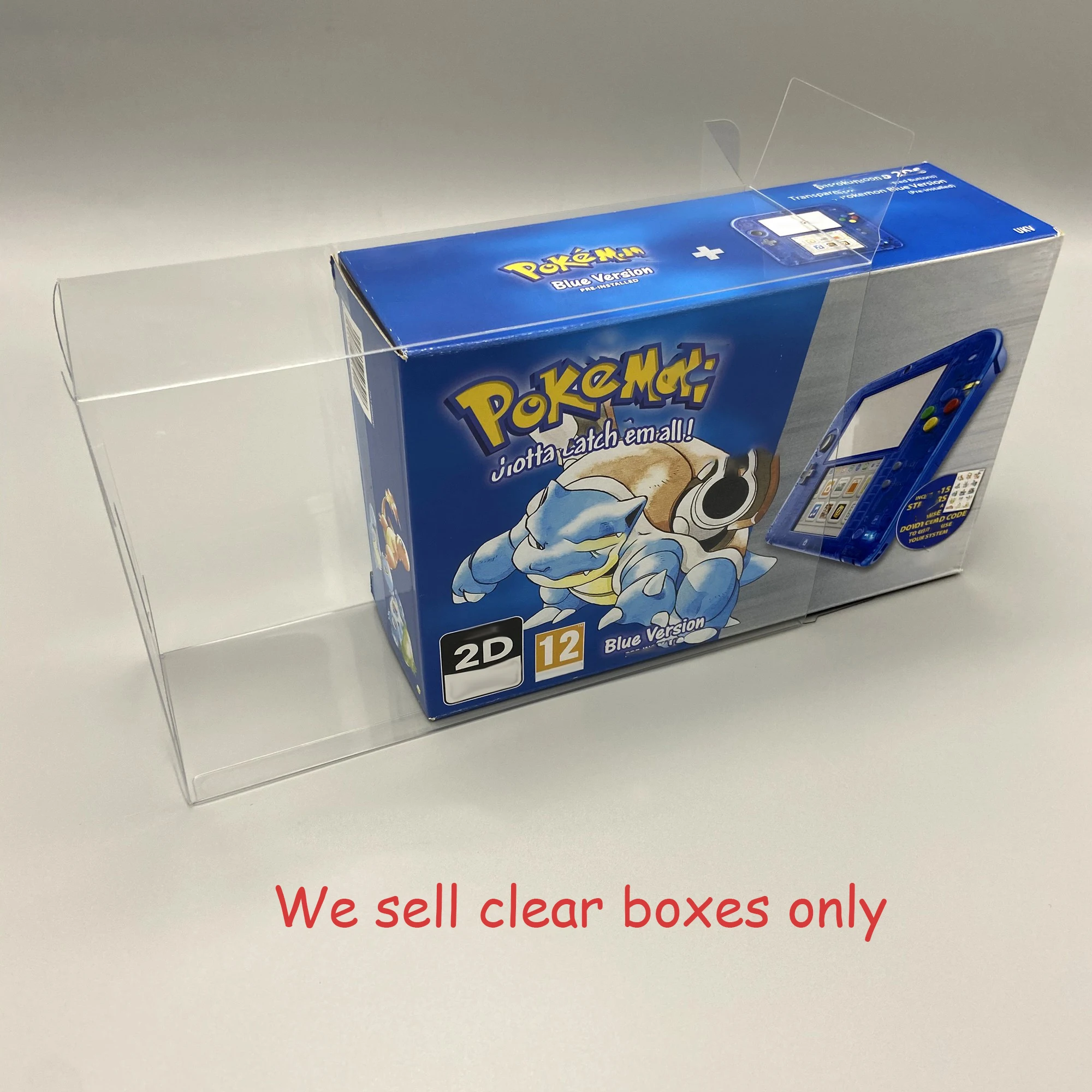 Scatola trasparente versione UE Per Pokemon 2DS per Pokémon in edizione limitata Display in plastica PET Protezione per la raccolta di stoccaggio