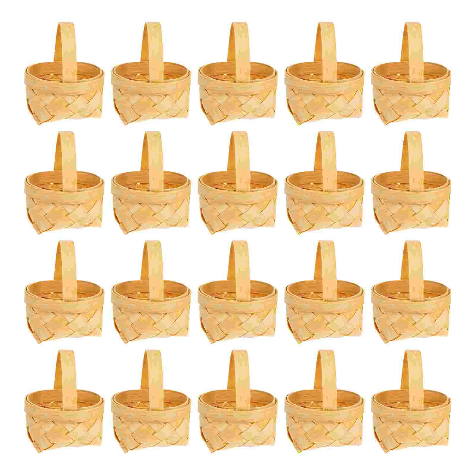 

20 Pcs Wood Chip Candy Hamper Wedding Supplies Small Woven Basket Weaving Baskets Packaging Wooden Toy