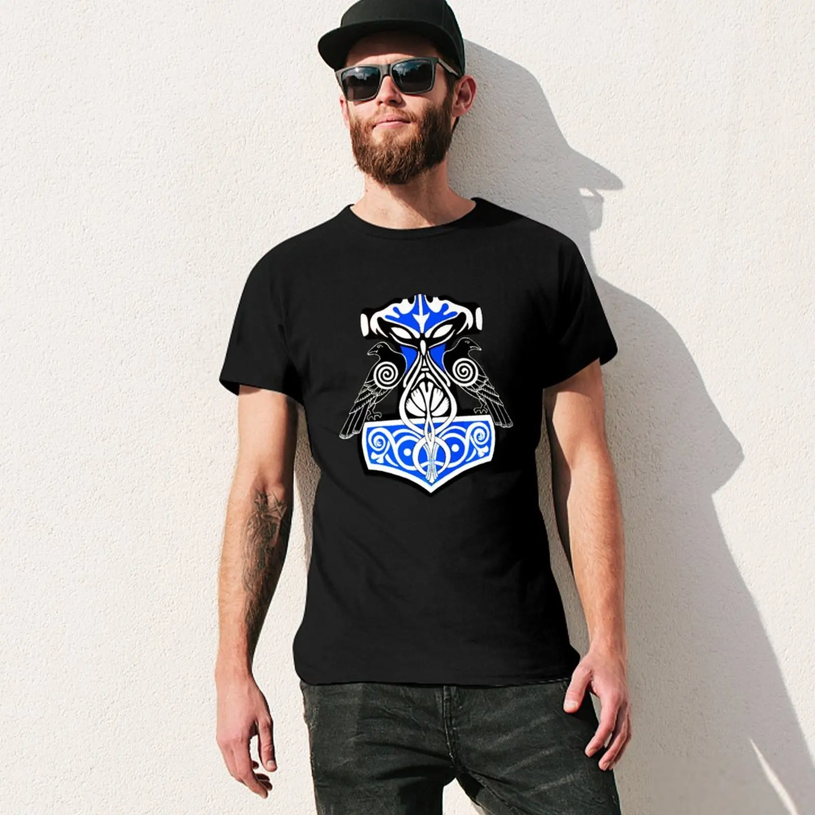 Ravens Hammer of Thor T-Shirt Casual Daily Graphic Tee view 3