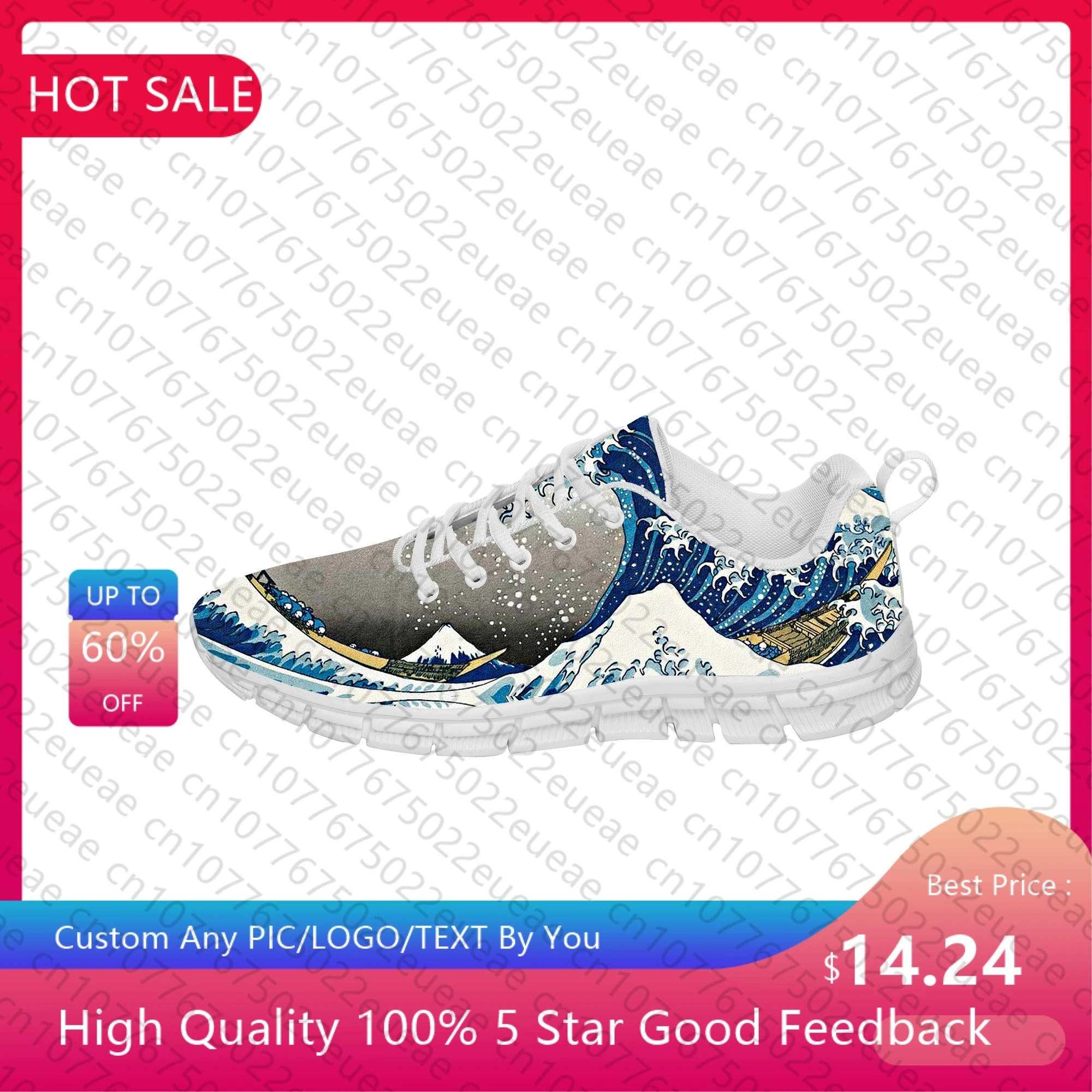 Hokusais The Great Low Top Sneakers uomo donna adolescente scarpe Casual scarpe da corsa in tela stampa 3D scarpa leggera traspirante