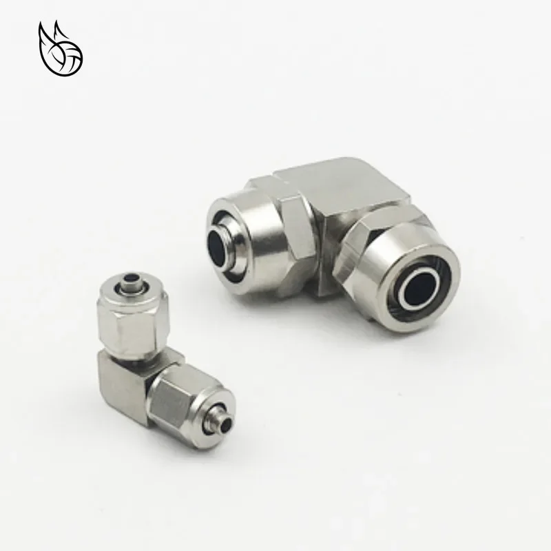 KLV/ PV-4 6 8 10 12 14 16 MM Copper nickel-plated quick to twist right Angle pneumatic/tracheal joint/elbow double connection