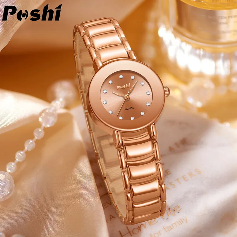 Women Quartz Watch Luxury Rectangle Square Clock Rose Gold Sliver Stainless Steel Orologio Diamond Black Reloj Ladies Wristwatch